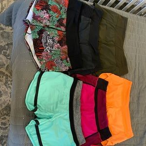 8 pairs of lululemon shorts size 8